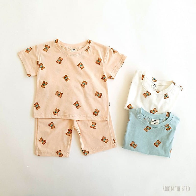 SAEROBIN - Korean Children Fashion - #Kfashion4kids - Teddy Bear Top Bottom Set - 2