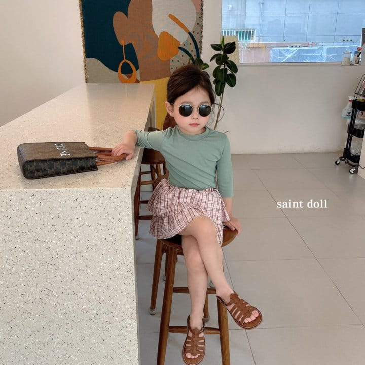 SAINT DOLL - Korean Children Fashion - #Kfashion4kids - Check Cancan Skirt - 10