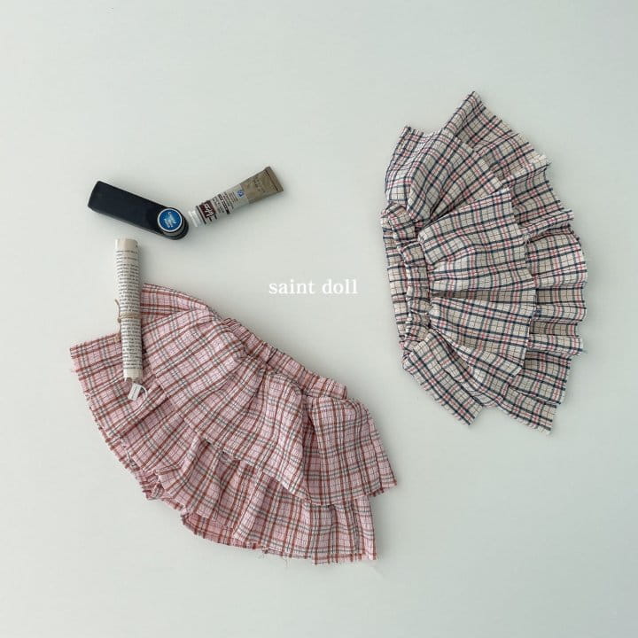 SAINT DOLL - Korean Children Fashion - #Kfashion4kids - Check Cancan Skirt - 7