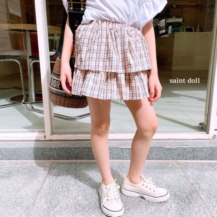 SAINT DOLL - Korean Children Fashion - #Kfashion4kids - Check Cancan Skirt - 8
