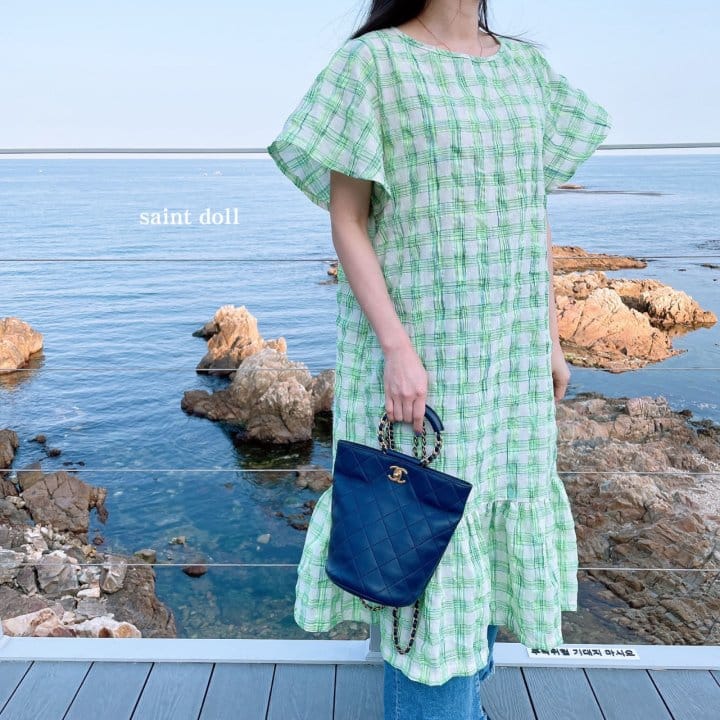 SAINT DOLL - Korean Children Fashion - #Kfashion4kids - Mom Check Neon One-piece - 11