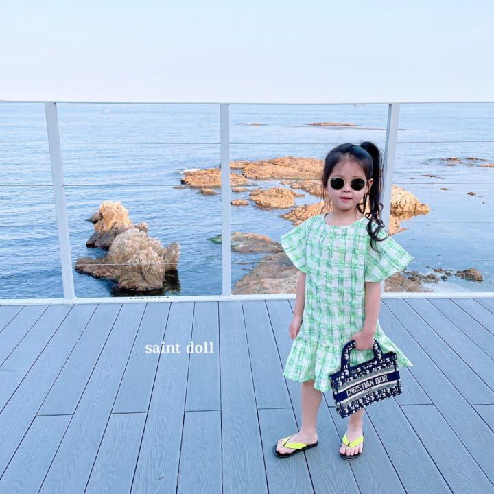 SAINT DOLL - Korean Children Fashion - #Kfashion4kids - Mom Check Neon One-piece - 7