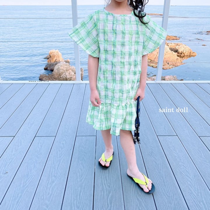 SAINT DOLL - Korean Children Fashion - #Kfashion4kids - Check Neon One-piece - 6