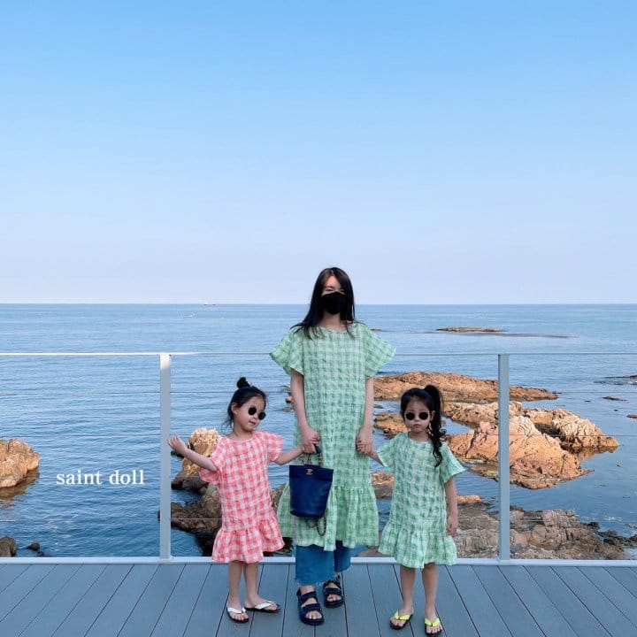 SAINT DOLL - Korean Children Fashion - #Kfashion4kids - Check Neon One-piece - 9