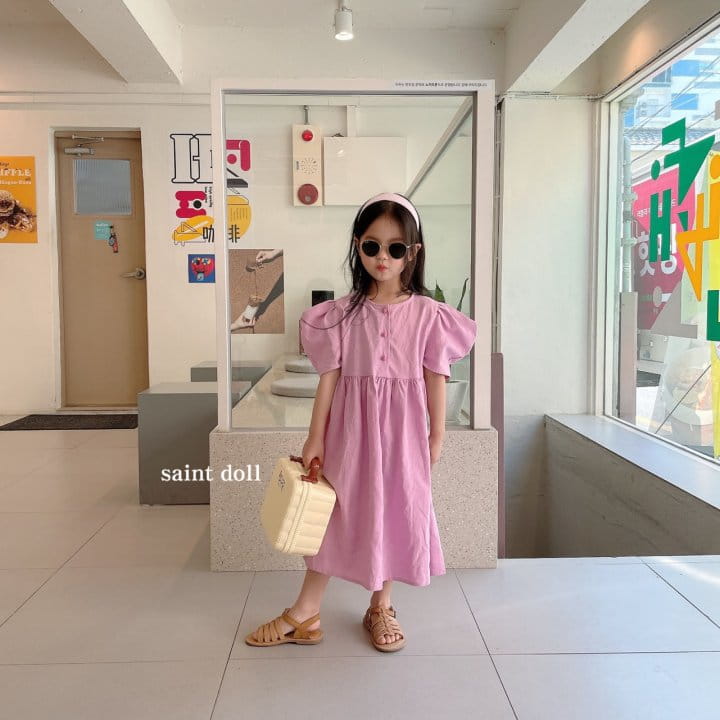 SAINT DOLL - Korean Children Fashion - #Kfashion4kids - Button Linen One-piece - 12