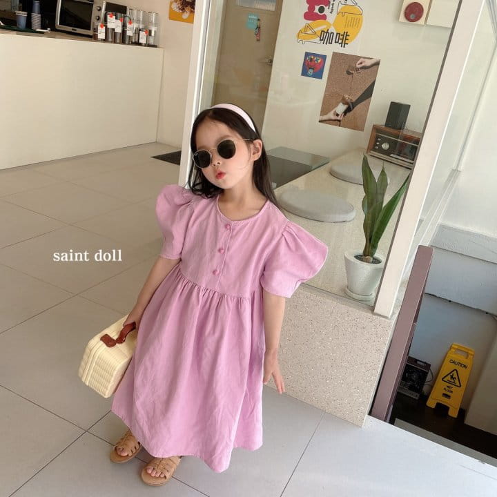 SAINT DOLL - Korean Children Fashion - #Kfashion4kids - Button Linen One-piece - 5