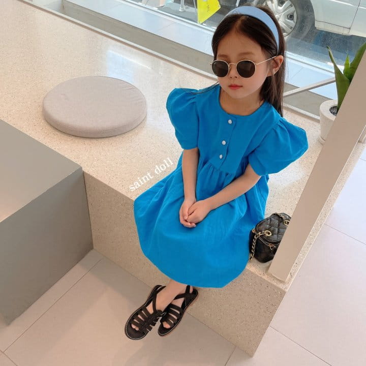 SAINT DOLL - Korean Children Fashion - #Kfashion4kids - Button Linen One-piece - 6