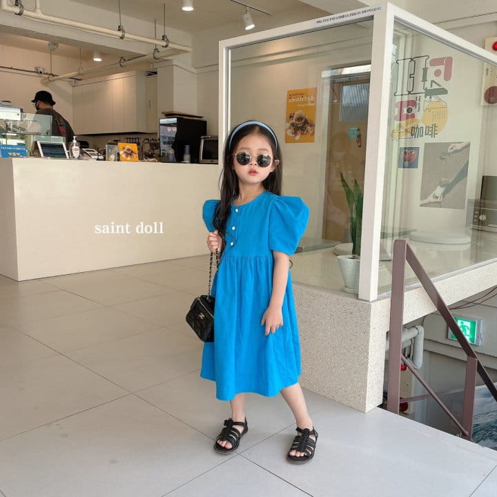 SAINT DOLL - Korean Children Fashion - #Kfashion4kids - Button Linen One-piece - 9