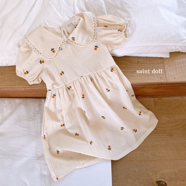 SAINT DOLL - Korean Children Fashion - #Kfashion4kids - Embroidery Collar One-piece - 12