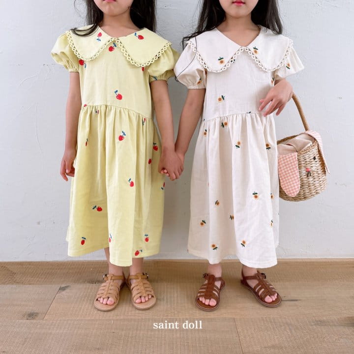 SAINT DOLL - Korean Children Fashion - #Kfashion4kids - Embroidery Collar One-piece - 3