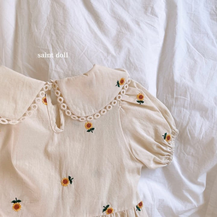 SAINT DOLL - Korean Children Fashion - #Kfashion4kids - Embroidery Collar One-piece - 6