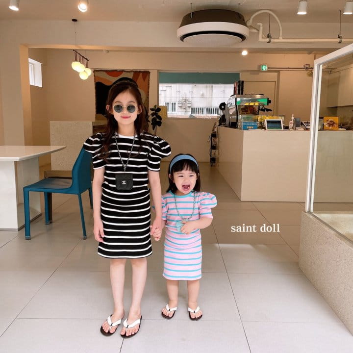 SAINT DOLL - Korean Children Fashion - #Kfashion4kids - Stripes Wendy One-piece - 12