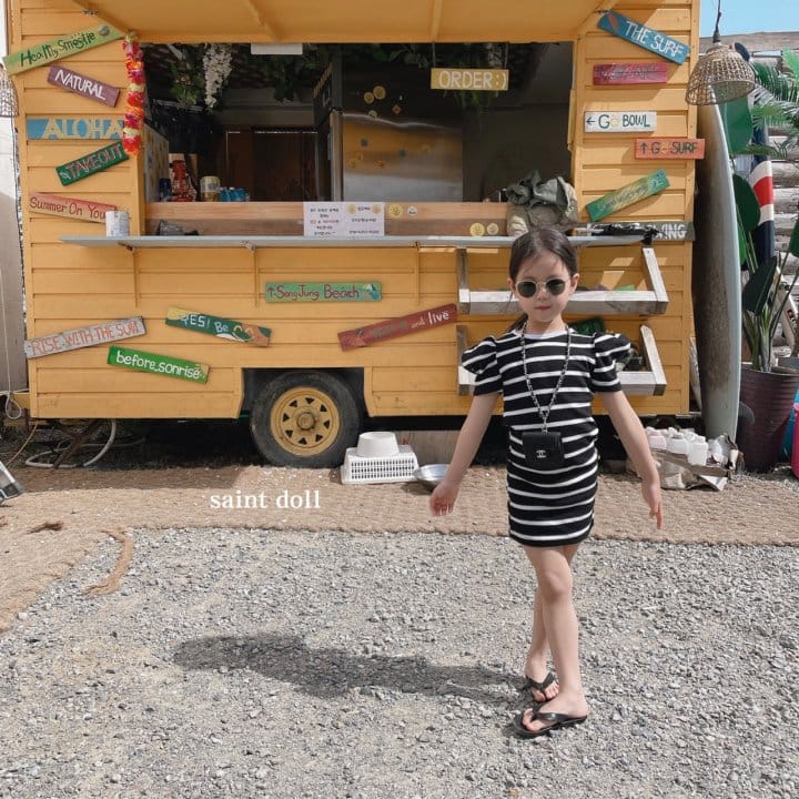 SAINT DOLL - Korean Children Fashion - #Kfashion4kids - Stripes Wendy One-piece - 6