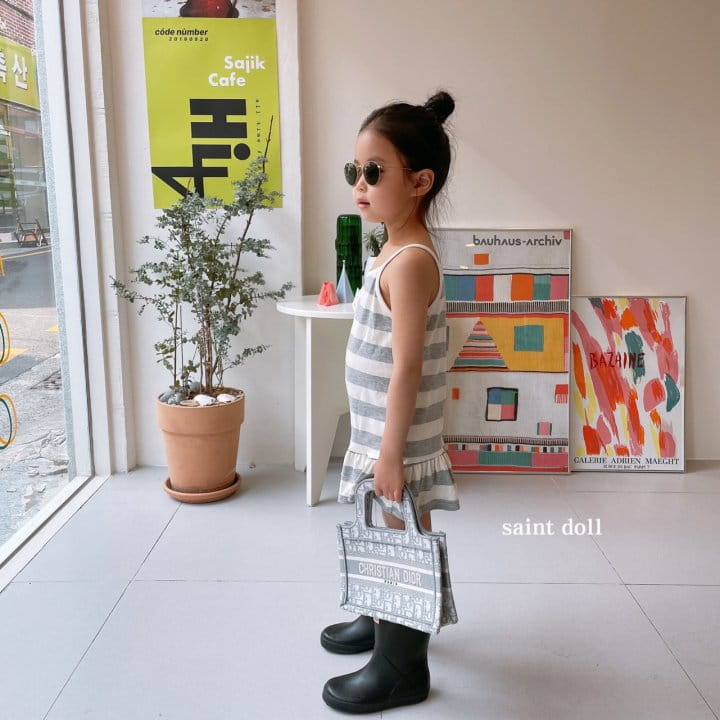 SAINT DOLL - Korean Children Fashion - #Kfashion4kids - Stripes Sleeveless One-piece