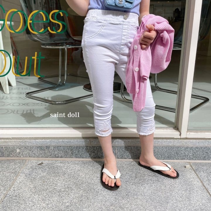SAINT DOLL - Korean Children Fashion - #Kfashion4kids - Capri Vintage Skinny Jeans - 8
