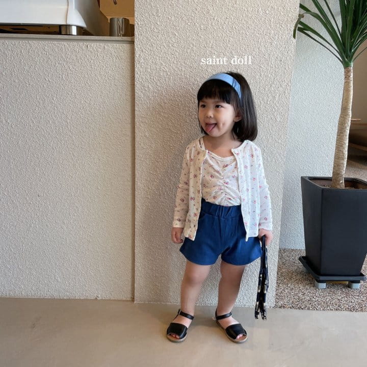 SAINT DOLL - Korean Children Fashion - #Kfashion4kids - Flower Sleeveless Cardigan Set