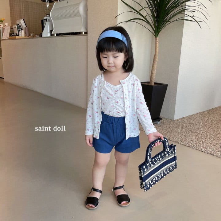 SAINT DOLL - Korean Children Fashion - #Kfashion4kids - Flower Sleeveless Cardigan Set - 3