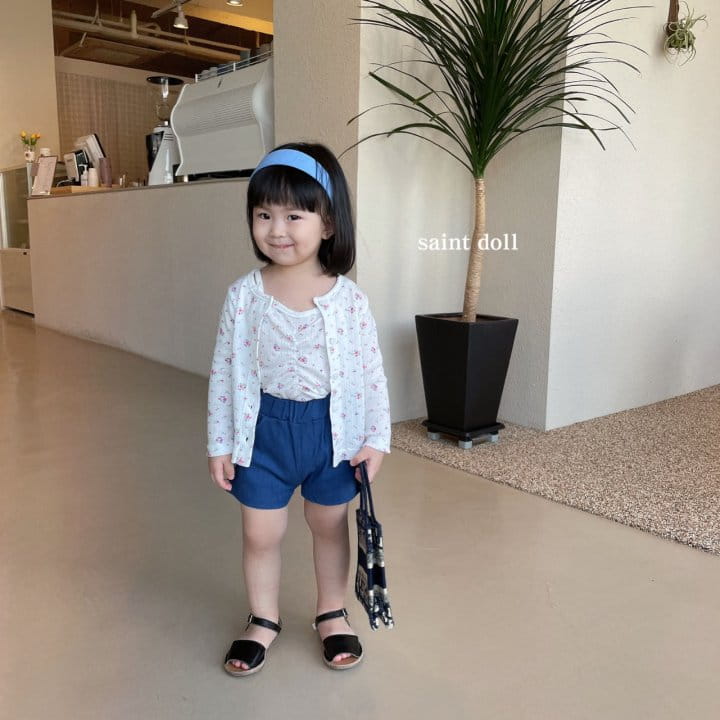 SAINT DOLL - Korean Children Fashion - #Kfashion4kids - Flower Sleeveless Cardigan Set - 6