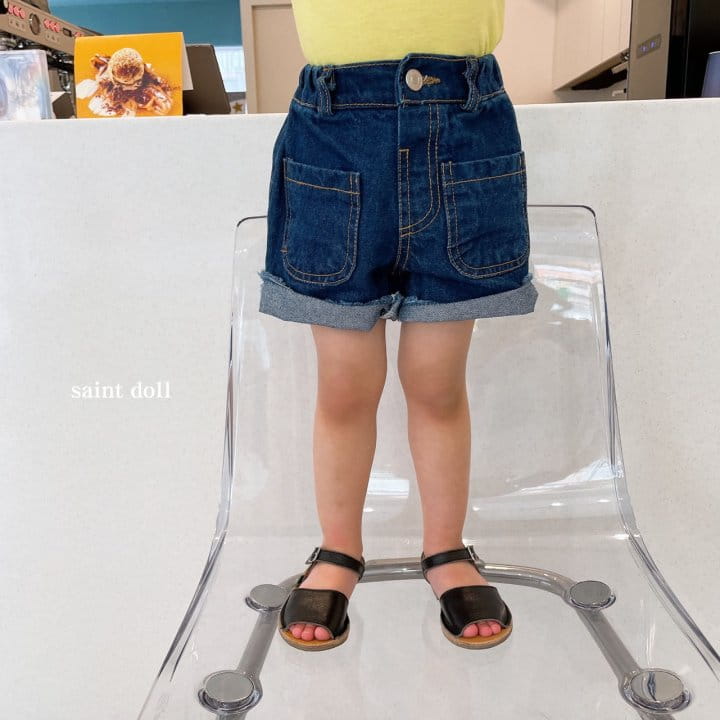 SAINT DOLL - Korean Children Fashion - #Kfashion4kids - Front Pocket Denim Shorts - 10