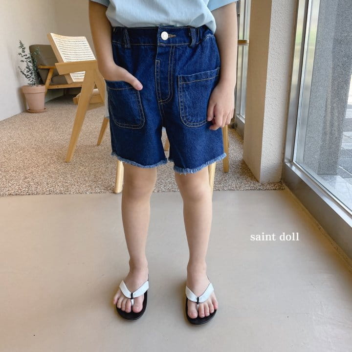 SAINT DOLL - Korean Children Fashion - #Kfashion4kids - Front Pocket Denim Shorts - 2