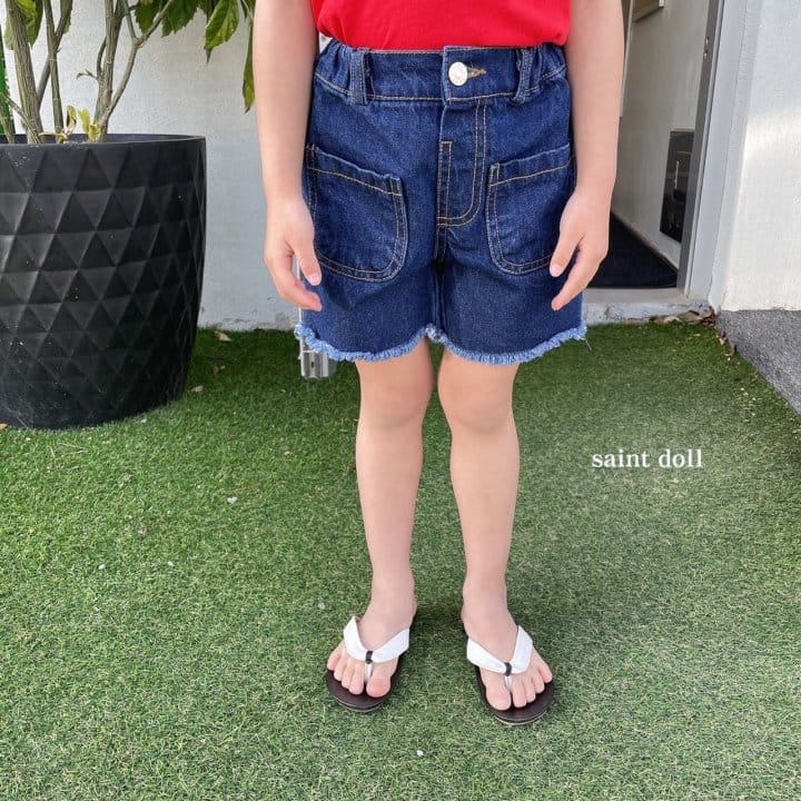 SAINT DOLL - Korean Children Fashion - #Kfashion4kids - Front Pocket Denim Shorts - 3