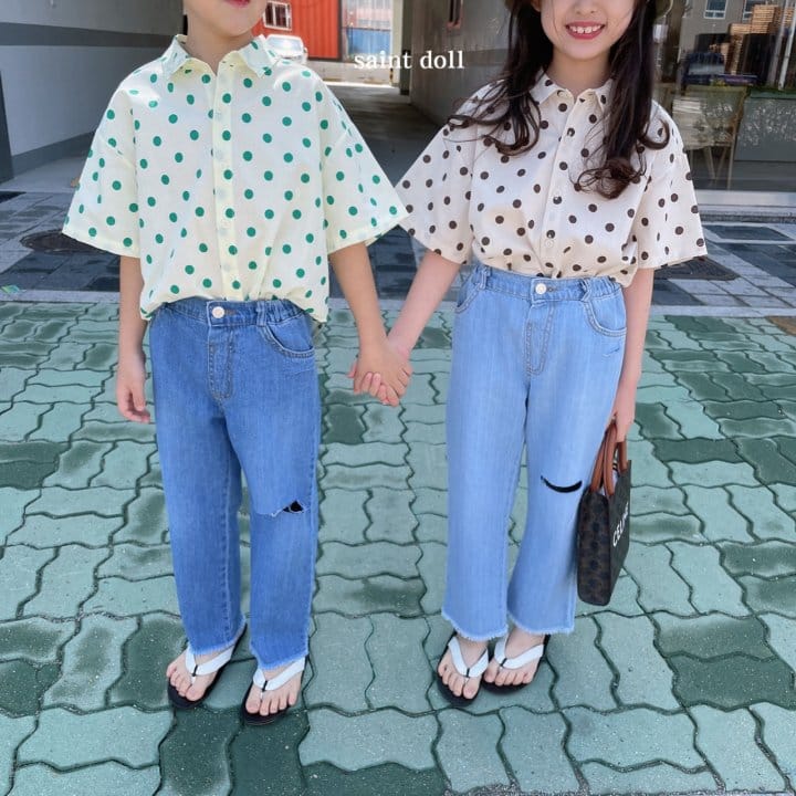 SAINT DOLL - Korean Children Fashion - #Kfashion4kids - Dots Shirt - 10