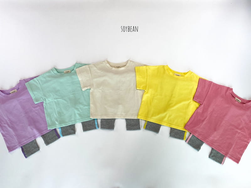 SOYBEAN - Korean Children Fashion - #Kfashion4kids - Long Tee+Tape Leggings Set