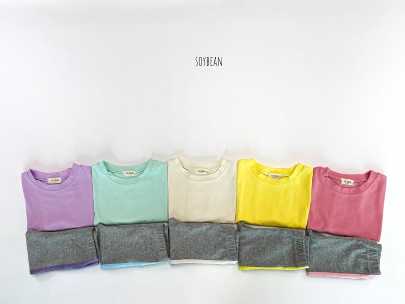 SOYBEAN - Korean Children Fashion - #Kfashion4kids - Long Tee+Tape Leggings Set - 11