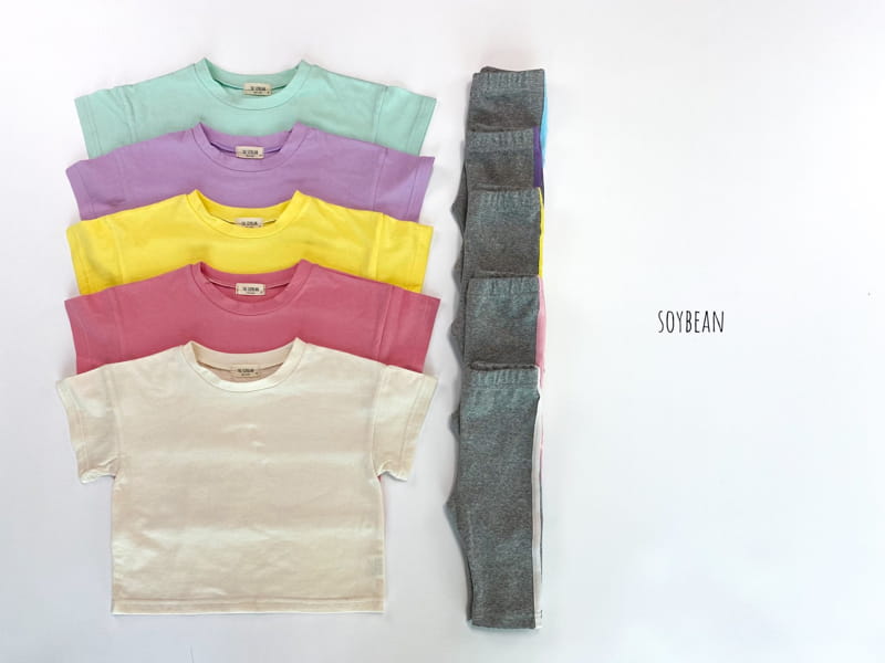 SOYBEAN - Korean Children Fashion - #Kfashion4kids - Long Tee+Tape Leggings Set - 12