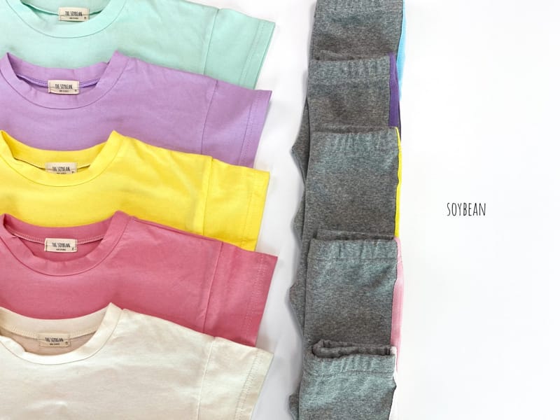 SOYBEAN - Korean Children Fashion - #Kfashion4kids - Long Tee+Tape Leggings Set - 3