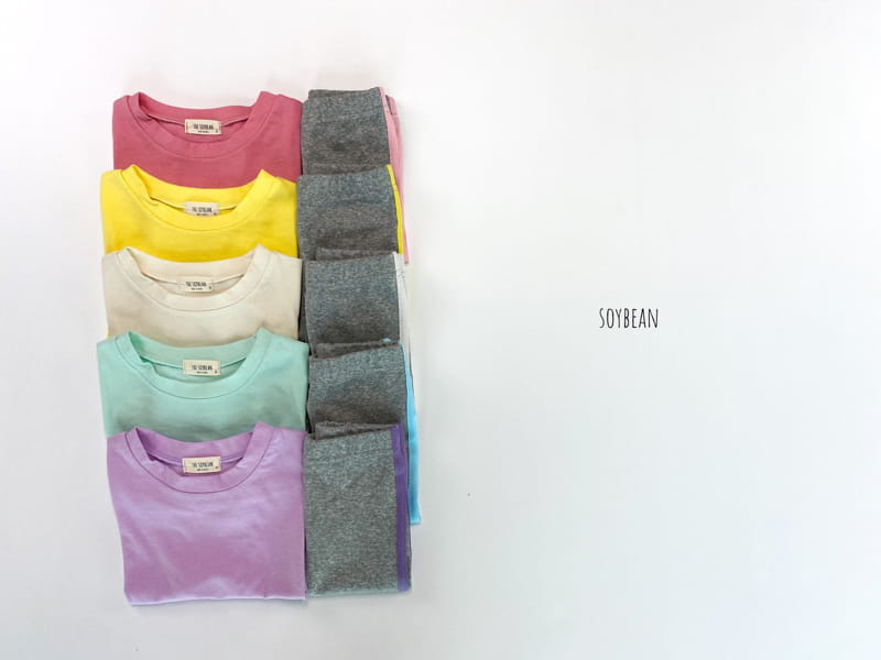SOYBEAN - Korean Children Fashion - #Kfashion4kids - Long Tee+Tape Leggings Set - 9