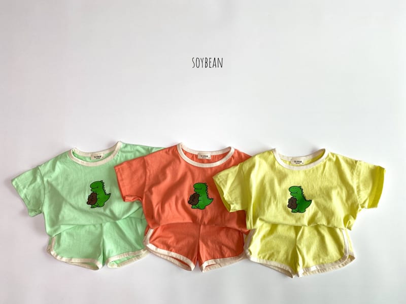 SOYBEAN - Korean Children Fashion - #Kfashion4kids - Bear Dinasour Top Bottom Set