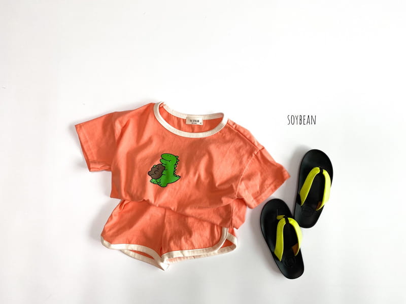 SOYBEAN - Korean Children Fashion - #Kfashion4kids - Bear Dinasour Top Bottom Set - 2