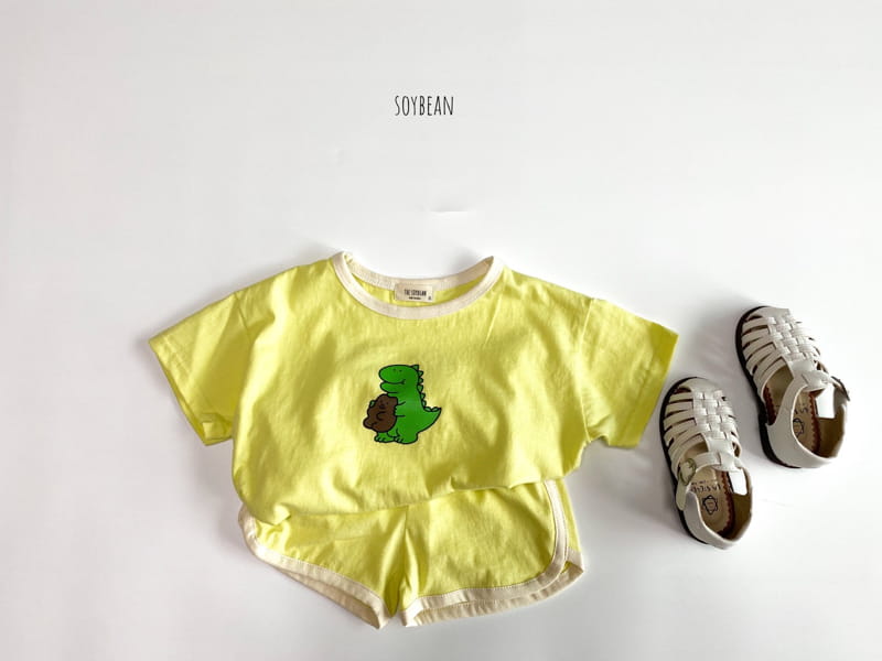 SOYBEAN - Korean Children Fashion - #Kfashion4kids - Bear Dinasour Top Bottom Set - 3
