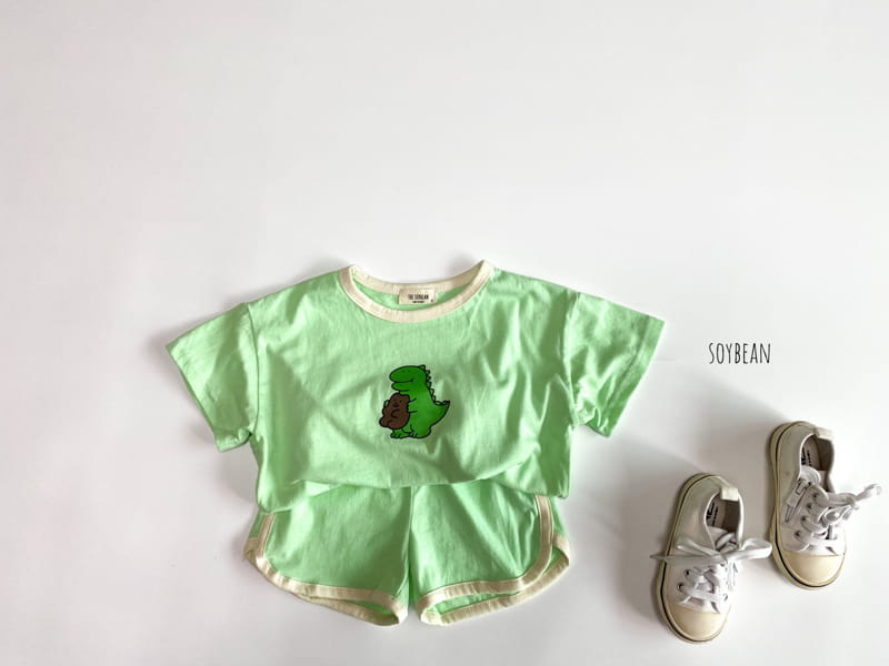 SOYBEAN - Korean Children Fashion - #Kfashion4kids - Bear Dinasour Top Bottom Set - 4