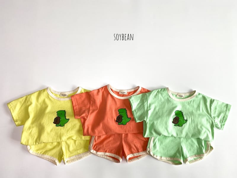 SOYBEAN - Korean Children Fashion - #Kfashion4kids - Bear Dinasour Top Bottom Set - 5