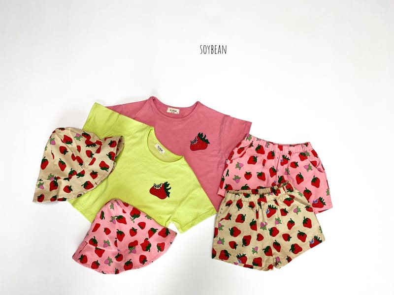 SOYBEAN - Korean Children Fashion - #Kfashion4kids - Sweet Strawberry Top Bottom Set - 10