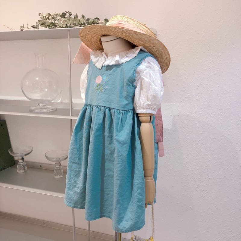 STUDIO M - Korean Children Fashion - #Kfashion4kids - Margaret Embroidery One-piece - 2