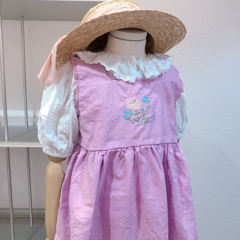 STUDIO M - Korean Children Fashion - #Kfashion4kids - Margaret Embroidery One-piece - 4