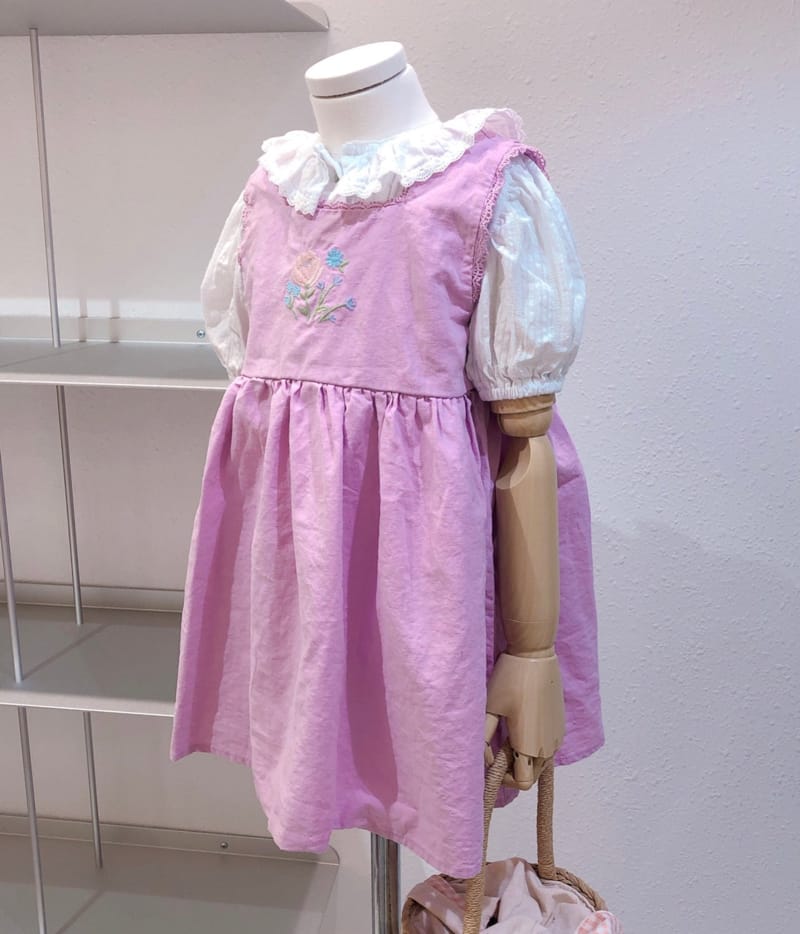 STUDIO M - Korean Children Fashion - #Kfashion4kids - Margaret Embroidery One-piece - 5