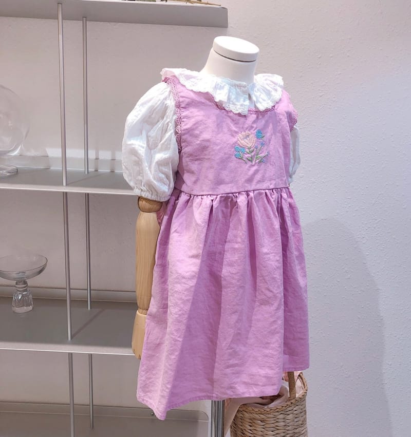 STUDIO M - Korean Children Fashion - #Kfashion4kids - Margaret Embroidery One-piece - 6