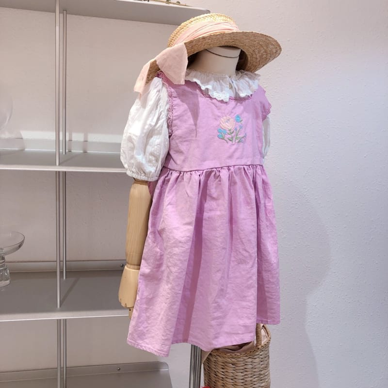 STUDIO M - Korean Children Fashion - #Kfashion4kids - Margaret Embroidery One-piece - 8
