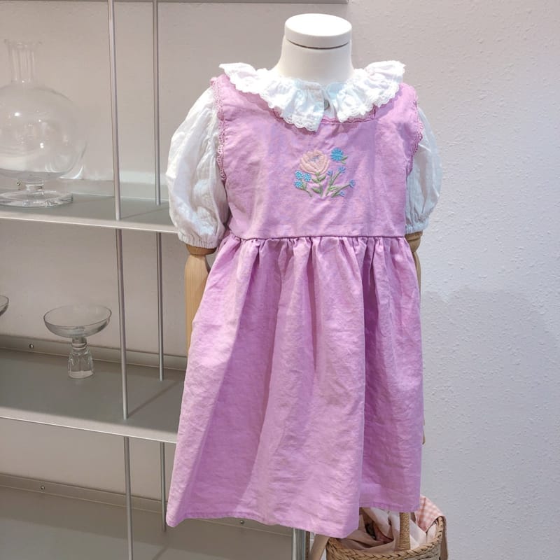 STUDIO M - Korean Children Fashion - #Kfashion4kids - Margaret Embroidery One-piece - 9
