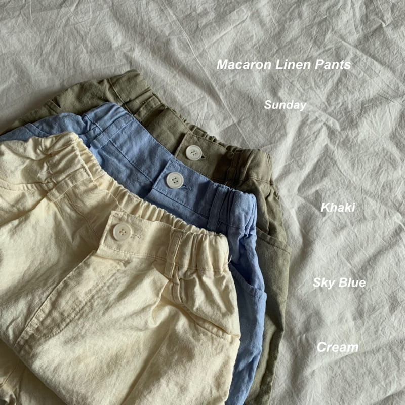 SUNDAY CLOSET - Korean Children Fashion - #Kfashion4kids - Macroon Linen Pants - 4