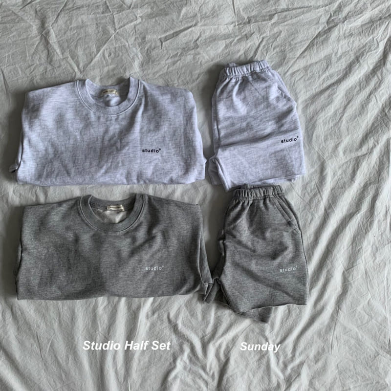 SUNDAY CLOSET - Korean Children Fashion - #Kfashion4kids - Studio Shorts Sweatshirt Set - 2