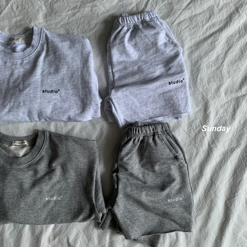 SUNDAY CLOSET - Korean Children Fashion - #Kfashion4kids - Studio Shorts Sweatshirt Set - 3
