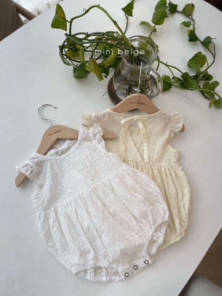THE BEIGE - Korean Children Fashion - #Kfashion4kids - Rose Frill Bodysuit with Bonnet - 11