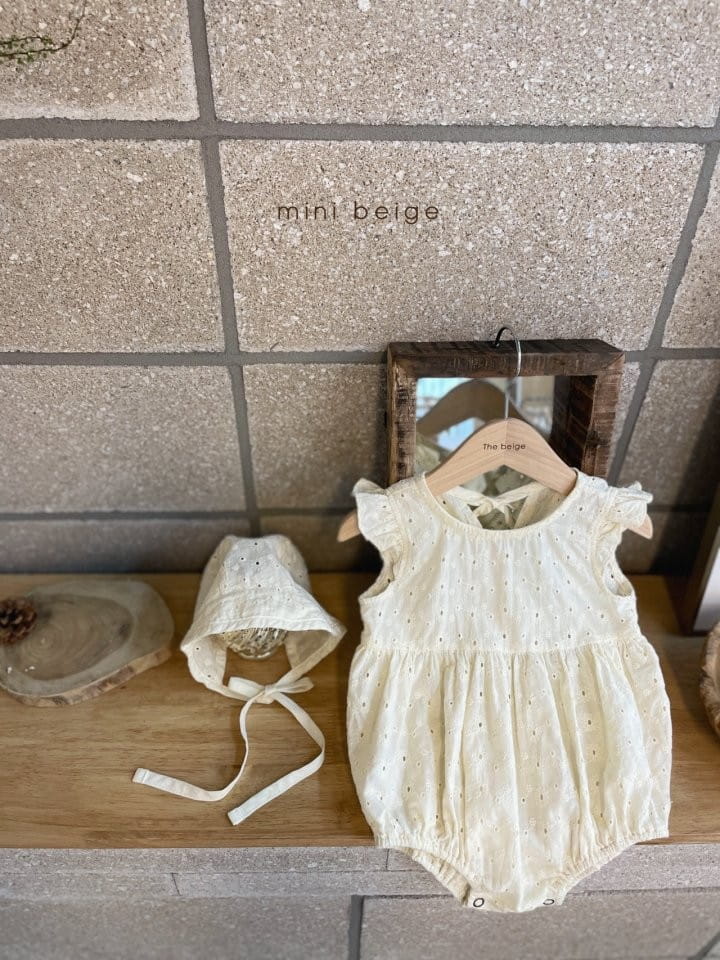 THE BEIGE - Korean Children Fashion - #Kfashion4kids - Rose Frill Bodysuit with Bonnet - 6