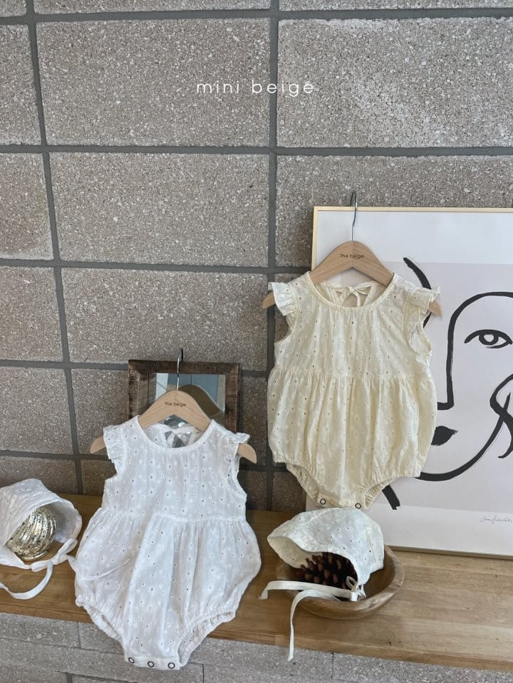 THE BEIGE - Korean Children Fashion - #Kfashion4kids - Rose Frill Bodysuit with Bonnet - 8