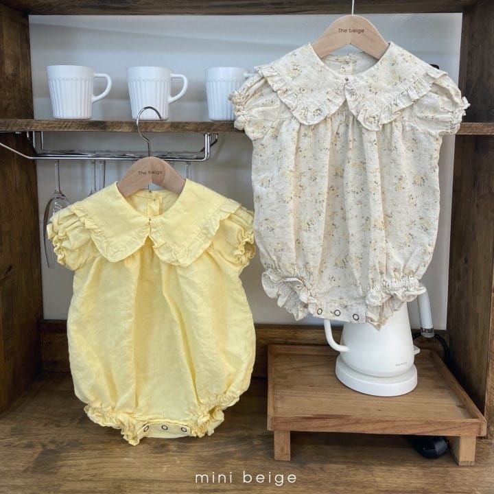THE BEIGE - Korean Children Fashion - #Kfashion4kids - Frill Collar Bodysuit